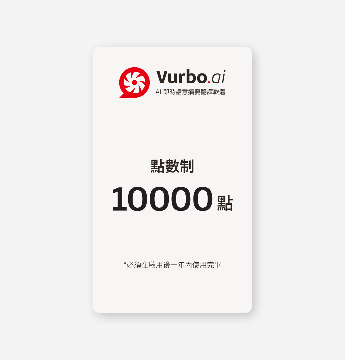 Vurbo.ai 點數制