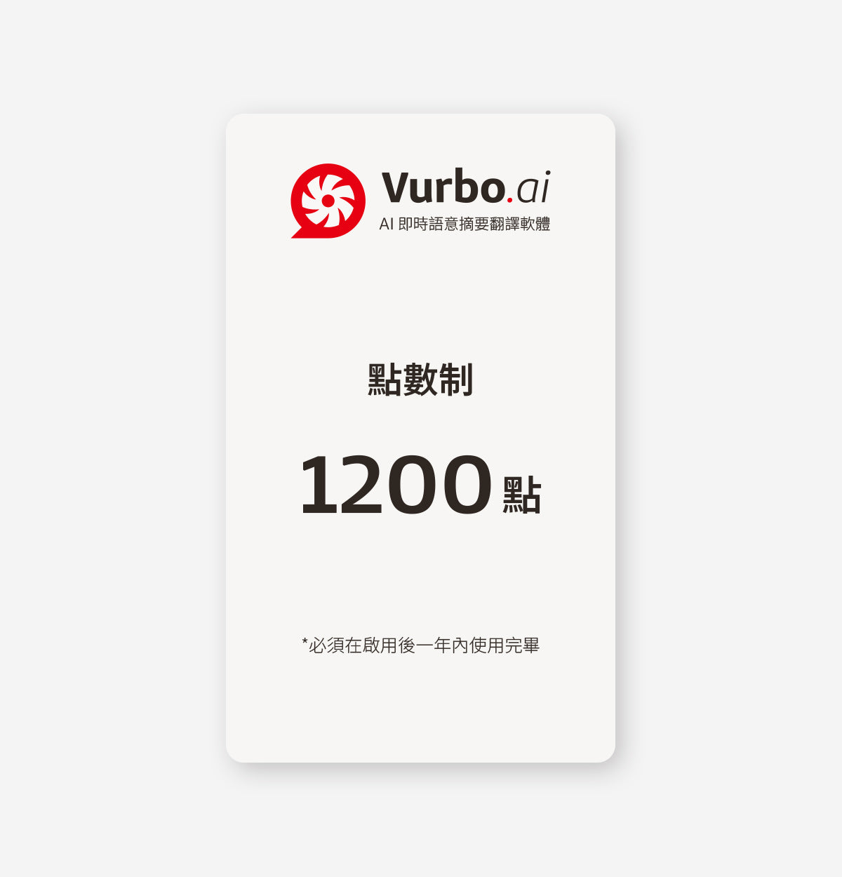 Vurbo.ai 點數制