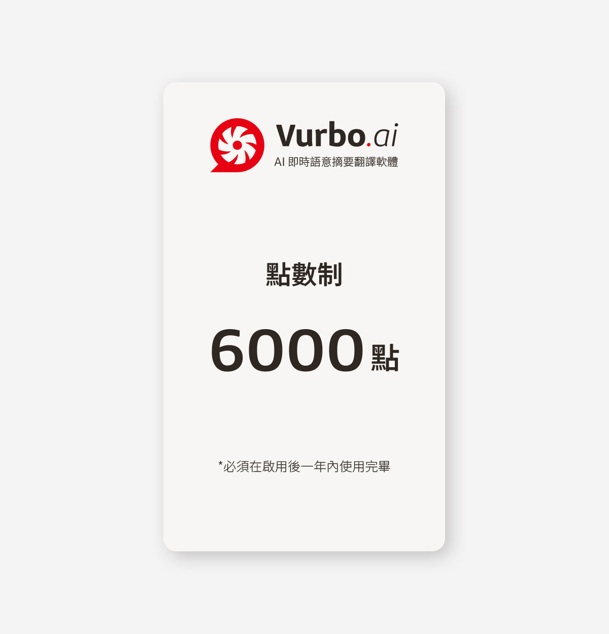 Vurbo.ai 點數制