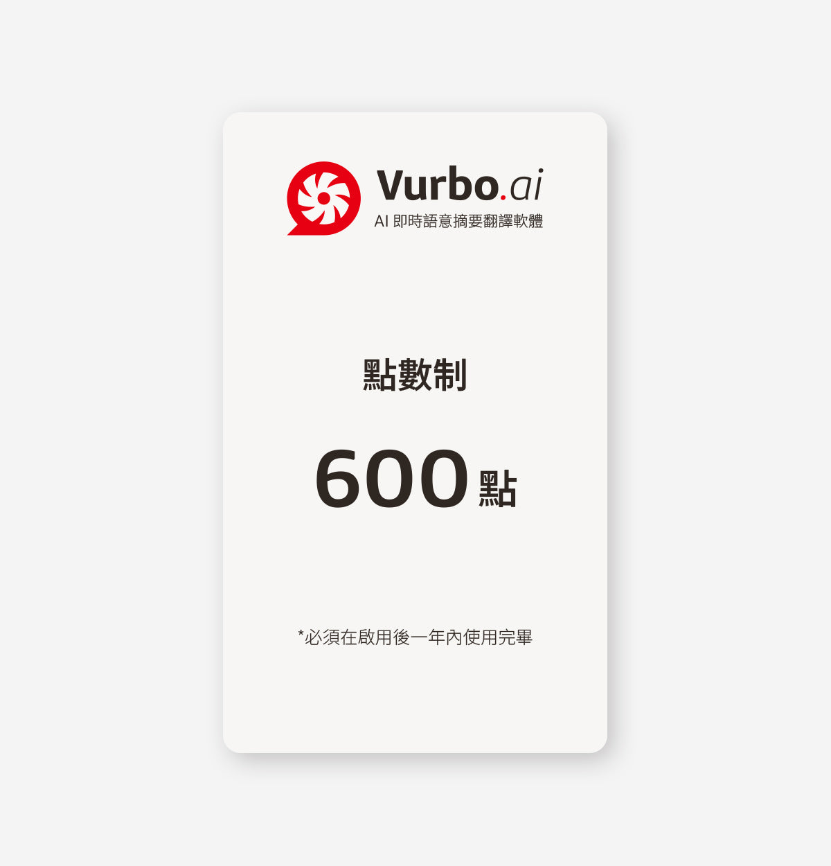 Vurbo.ai 點數制