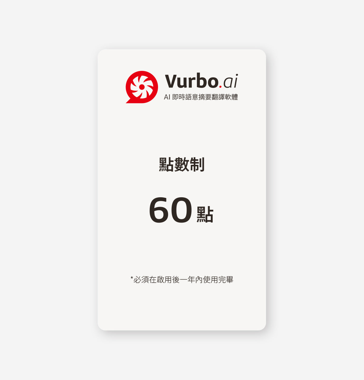 Vurbo.ai 點數制