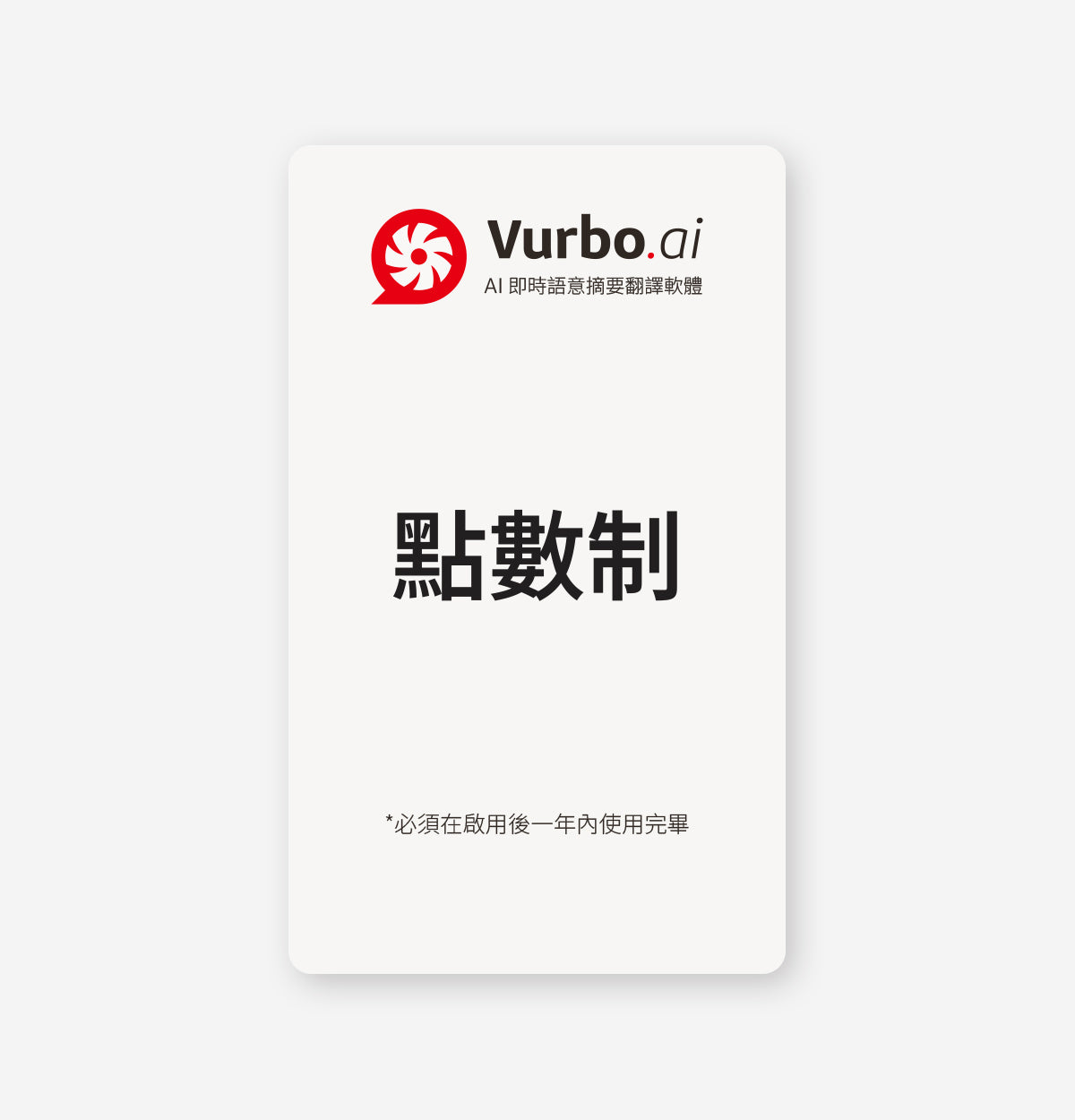 Vurbo.ai 點數制