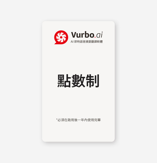 Vurbo.ai 點數制